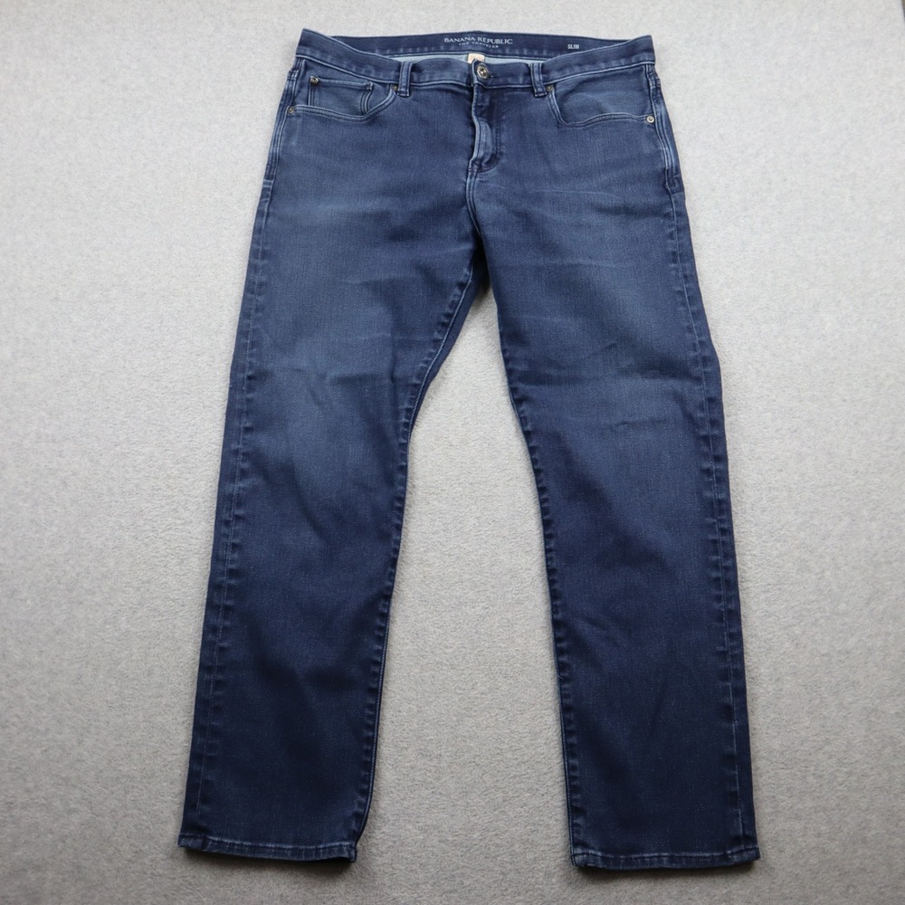 Banana Republic Jeans Mens 35x30 The Traveler Slim Blue Stretch Denim